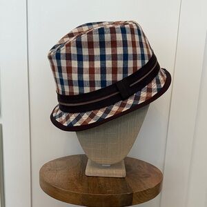 Grace Hats Plaid Bucket Hat with Brown Trim